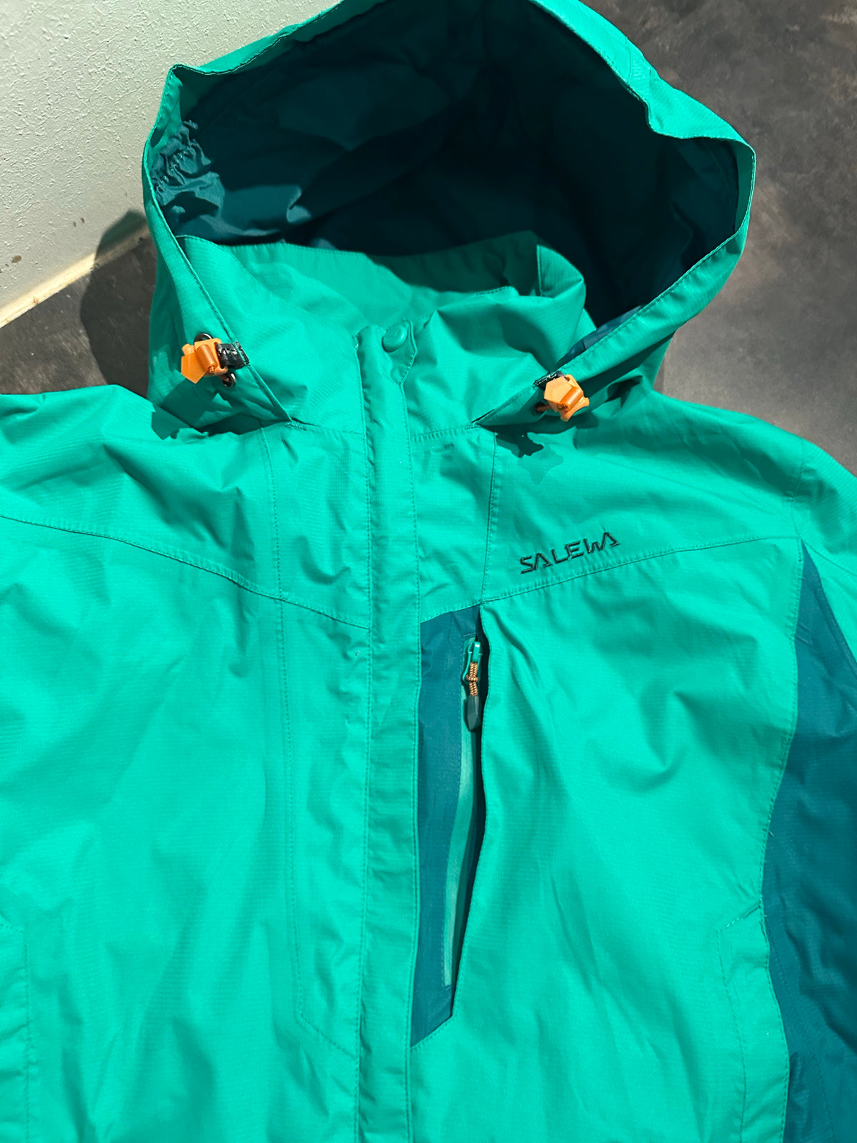 Regen Jacke Salewa PowerTex (L Damen) wasserdicht türkis