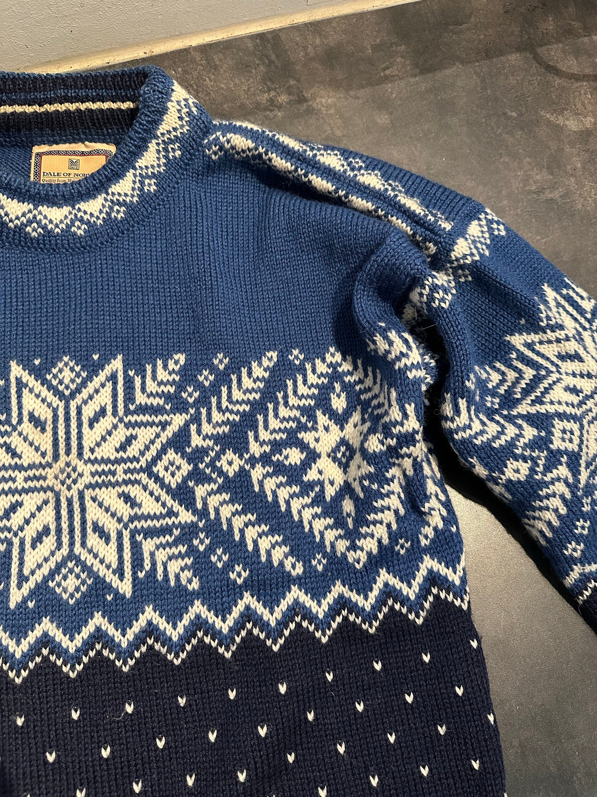 Strick Pullover Dale of Norway (S Herren) Wolle blau