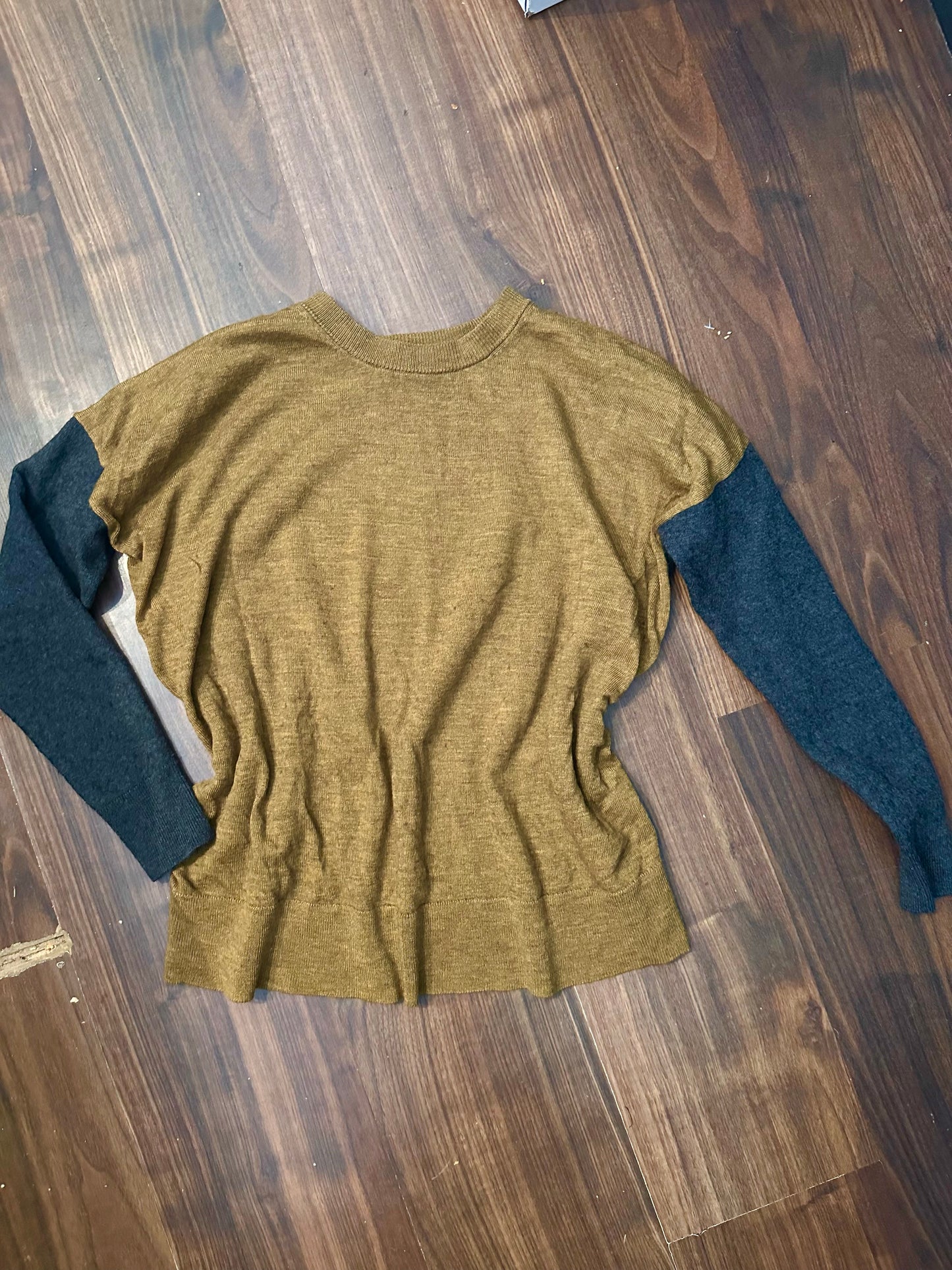Strick Pullover von Icebreaker 100% Merino (L-M Damen) grau senffarben