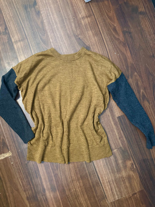 Strick Pullover von Icebreaker 100% Merino (L-M Damen) grau senffarben
