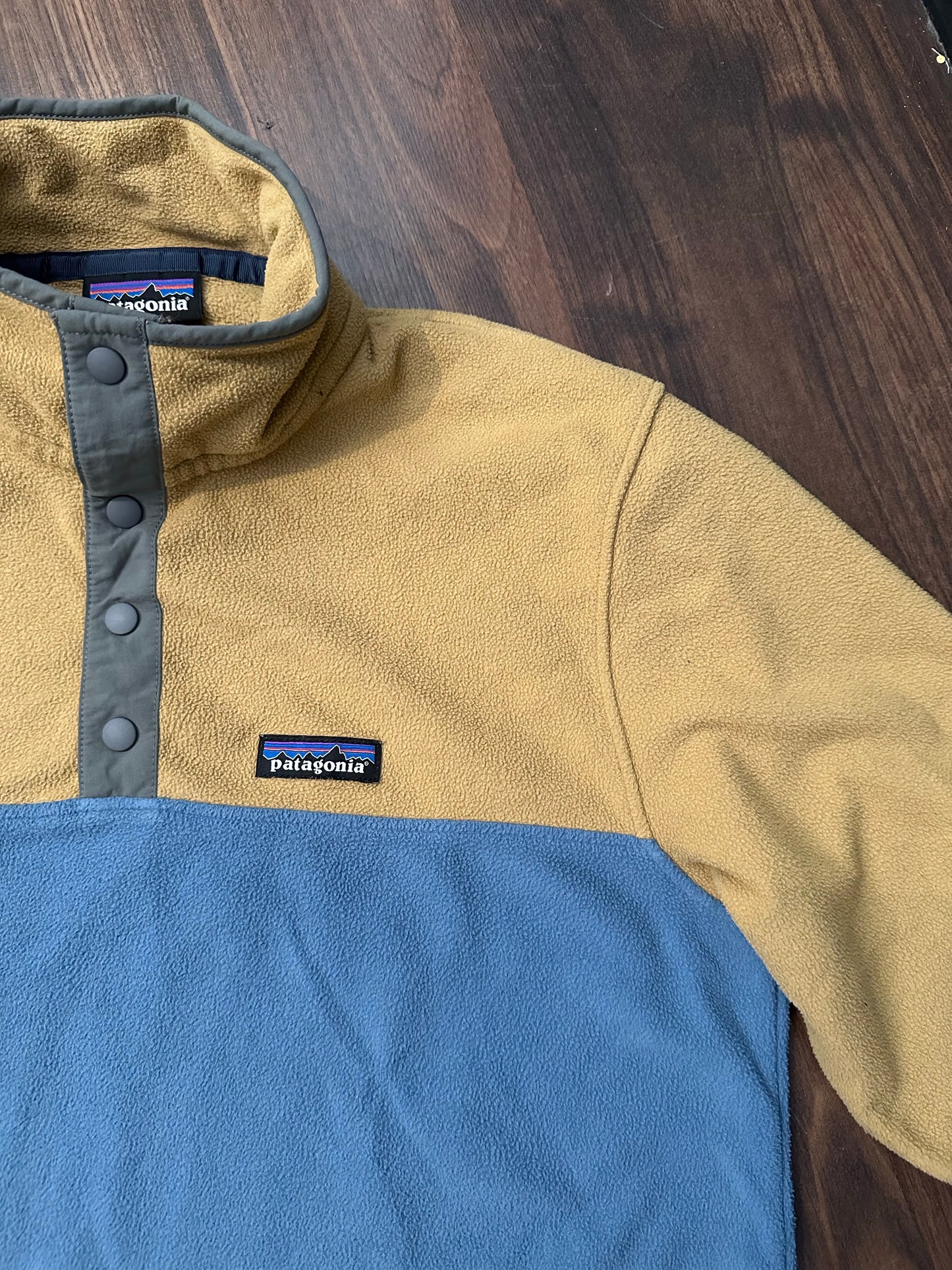 Patagonia Fleece Pullover (S Herren) Synchilla gelb marineblau