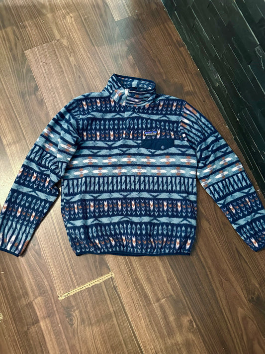 Patagonia Synchilla Fleecepullover (M Damen/S Herren) blau muster