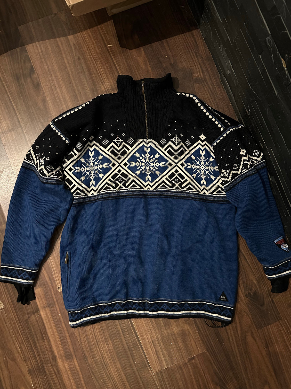 Strick Pullover Dale of Norway (XL Herren) Wolle schwarz blau