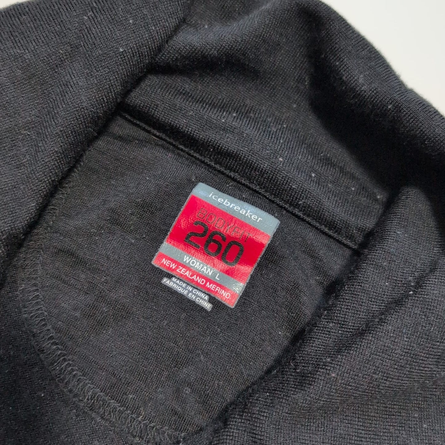 Merino Zip Longsleeve von Icebreaker 260 (L Damen) schwarz