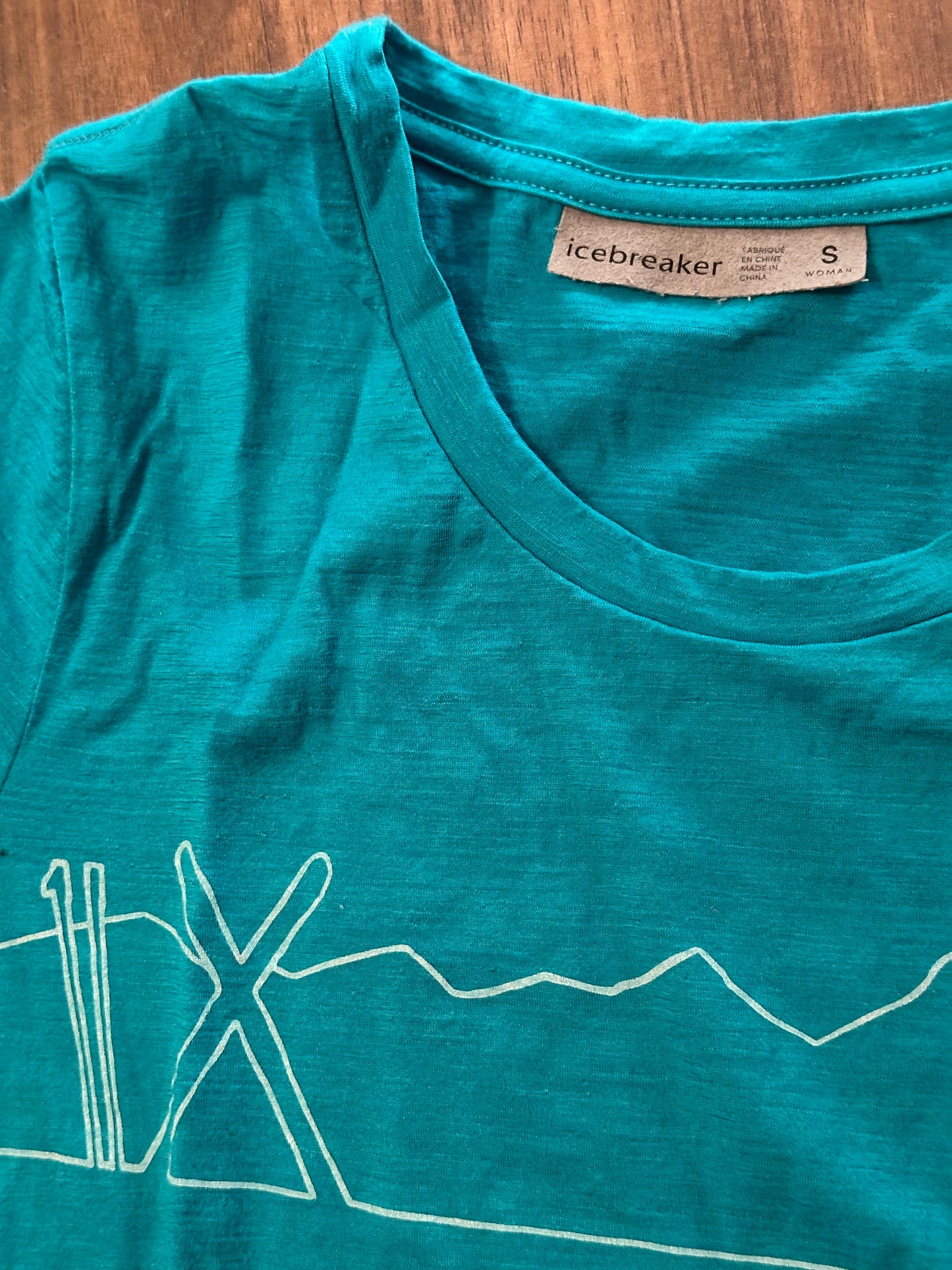 T-Shirt von Icebreaker Merino (S Damen) blau mit Print
