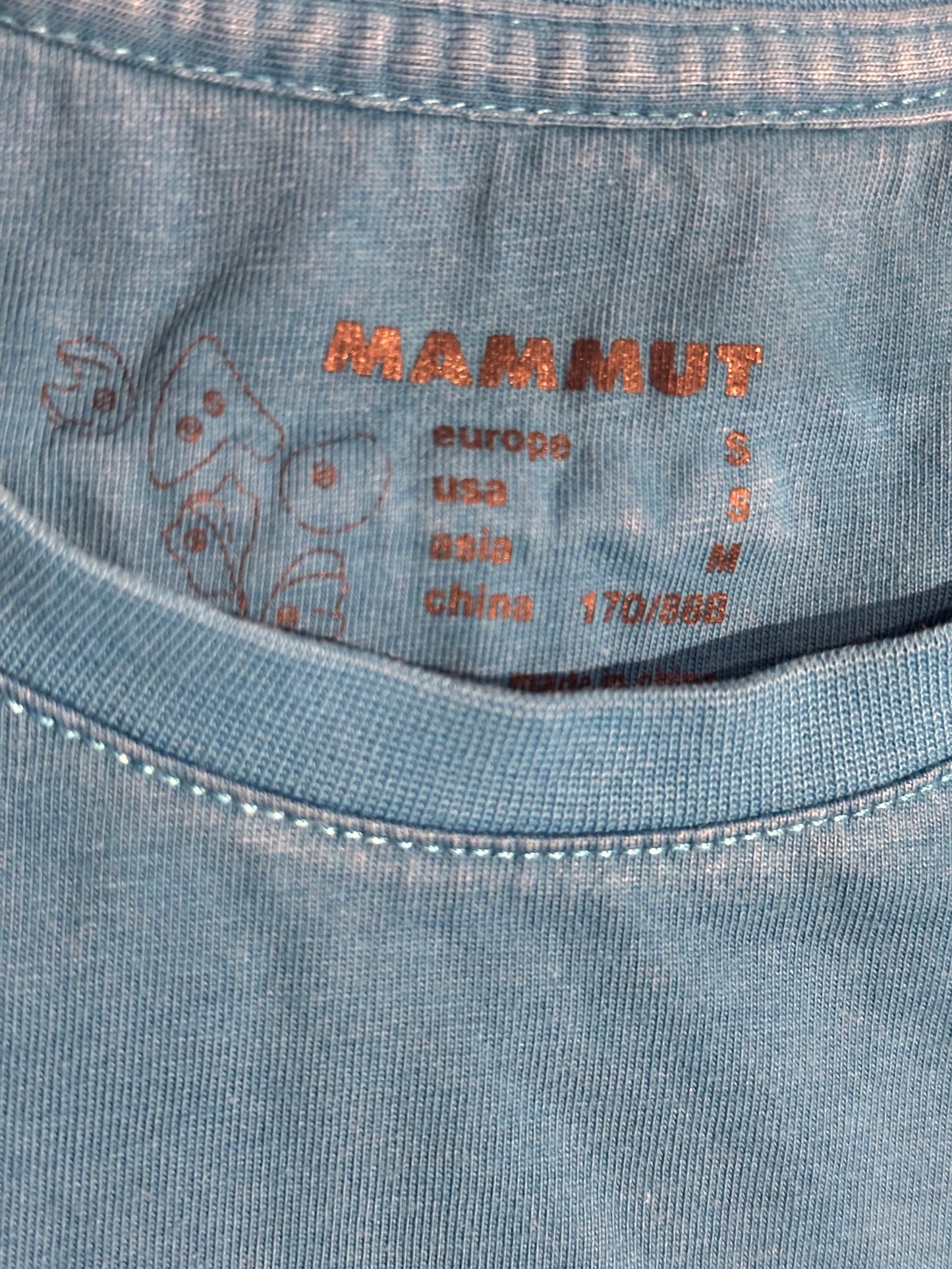 Mammut T-Shirt (Herren S) Baumwolle blau Brustprint