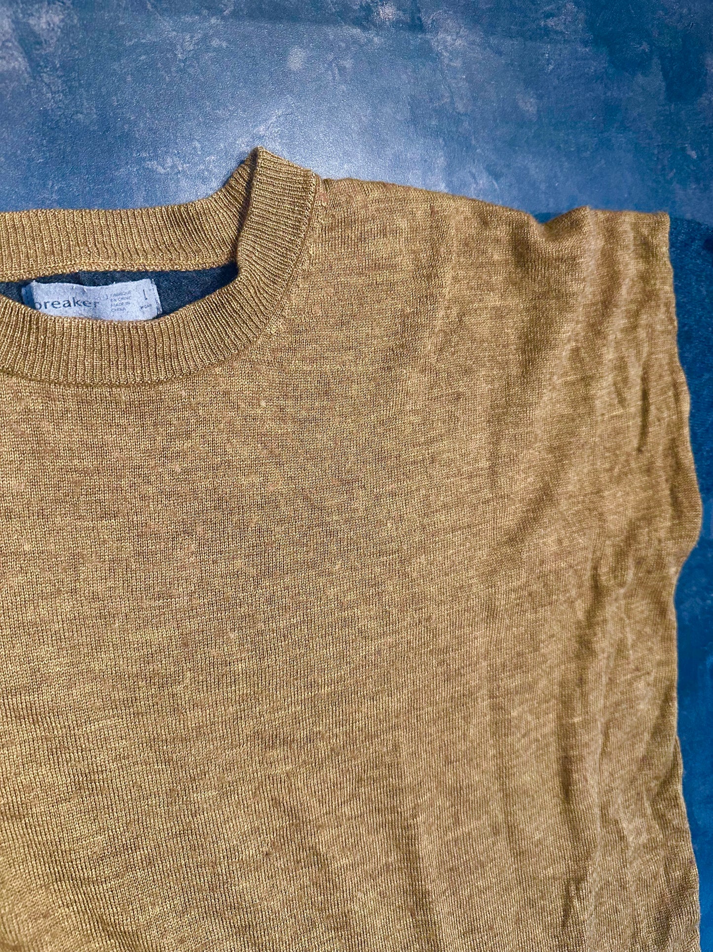 Strick Pullover von Icebreaker 100% Merino (L-M Damen) grau senffarben