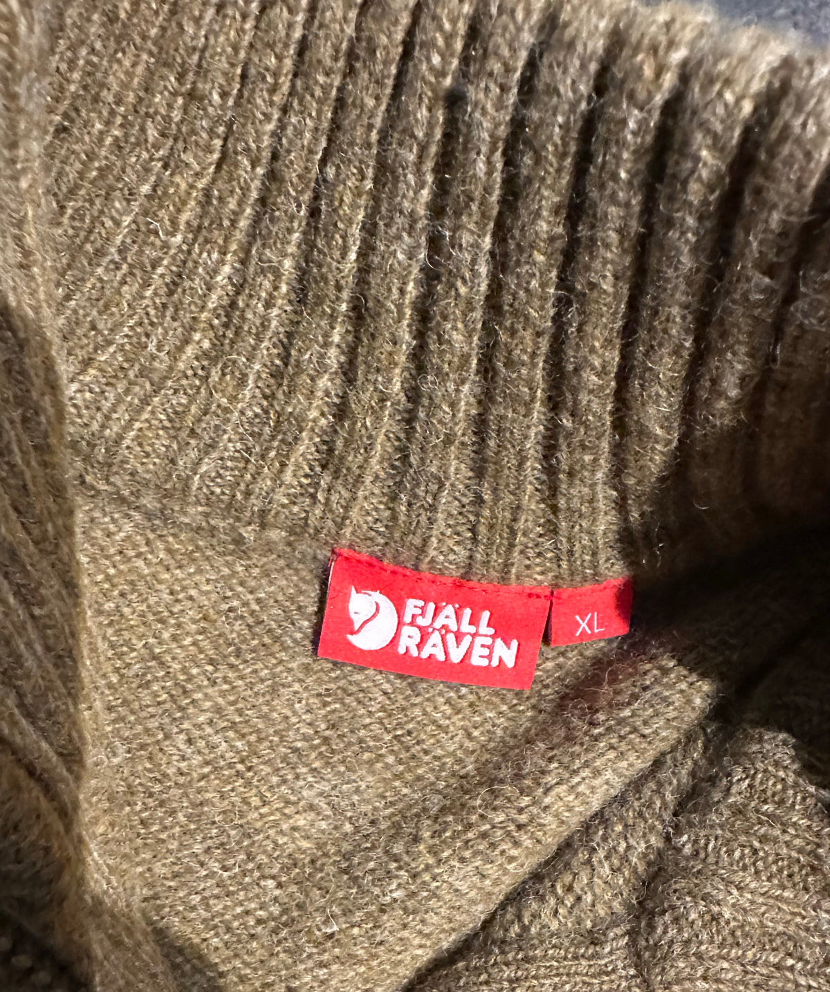 Strick Pullover Fjällräven pure Wolle (XL Damen) braun khaki