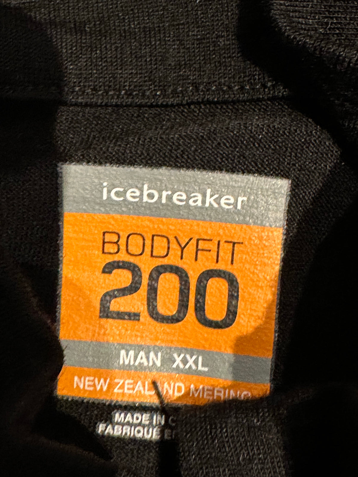 Merino 200 Longsleeve Icebreaker (XXL Herren) Neck Zip schwarz