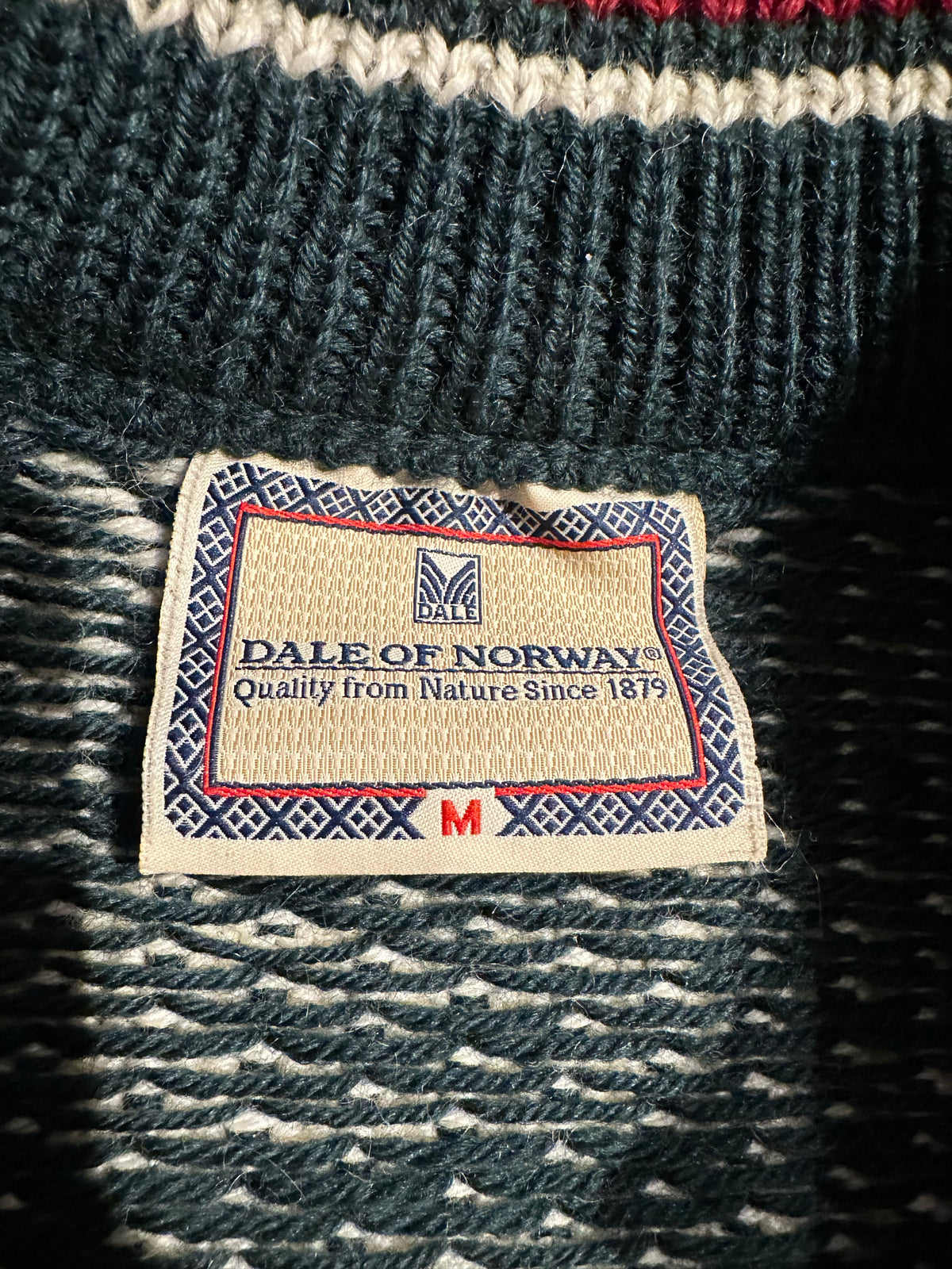 100% Wolle Dale of Norway Pullover (M Herren) weiß grün