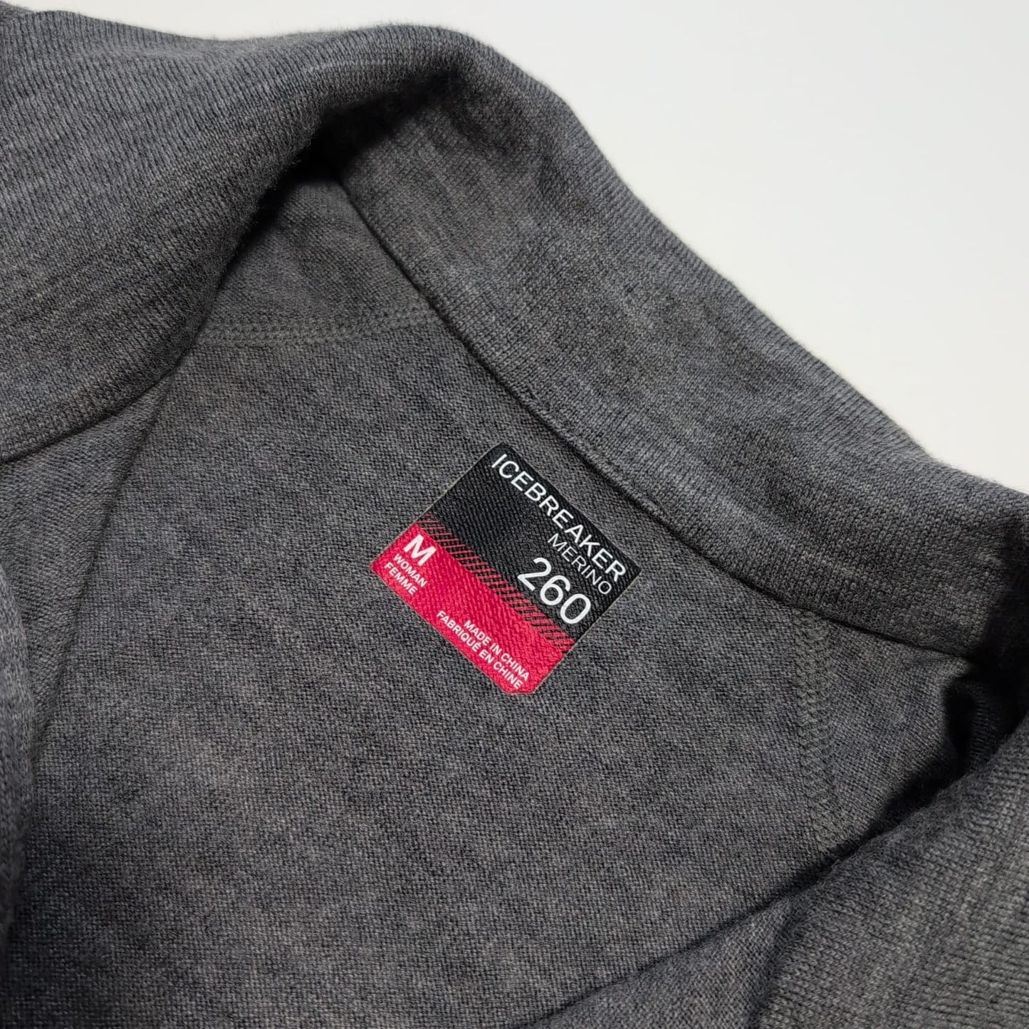 Merino Zip Longsleeve von Icebreaker 260 (M Damen) grau