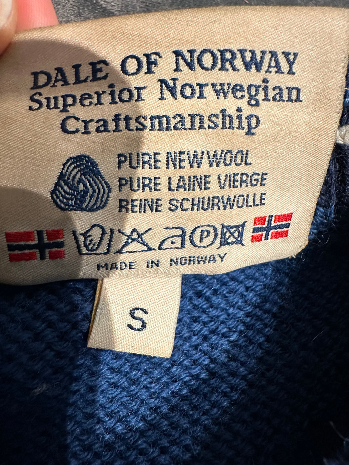 Strick Pullover Dale of Norway (S Herren) Wolle blau