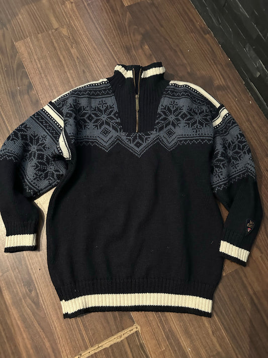 100% Wolle Dale of Norway Strickpullover (S-M Damen) schwarz