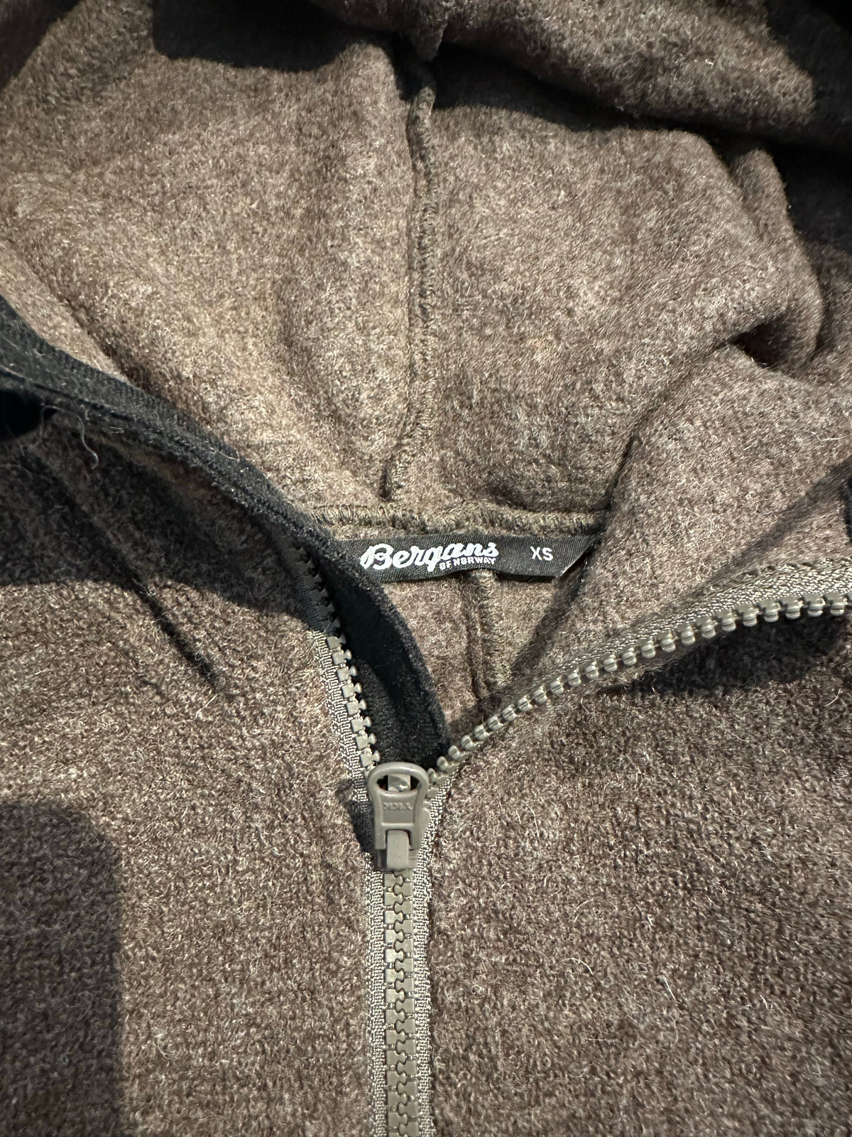 Wolle Mantel Bergans (XS Damen) braun