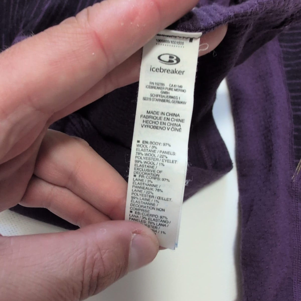 Longsleeve Icebreaker (XS Damen) Merino Neck Zip lila