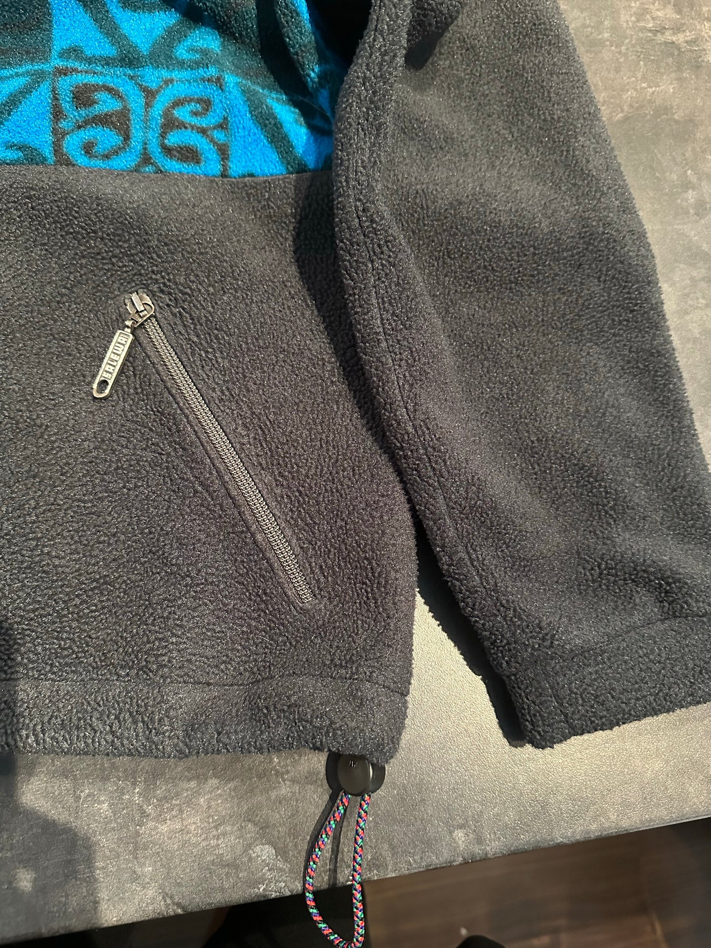 Vintage Fleece Pullover von Salewa (M-L Unisex) blau schwarz