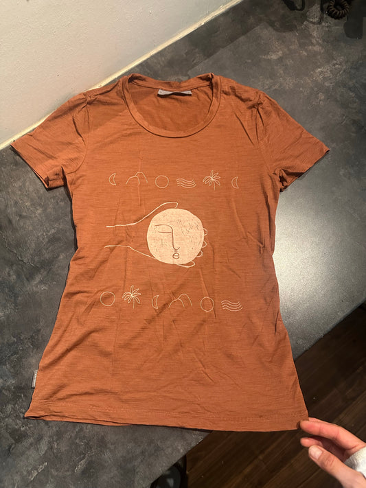 Merino T-Shirt von Icebreaker (Damen XS) braun print - wanderlich.com