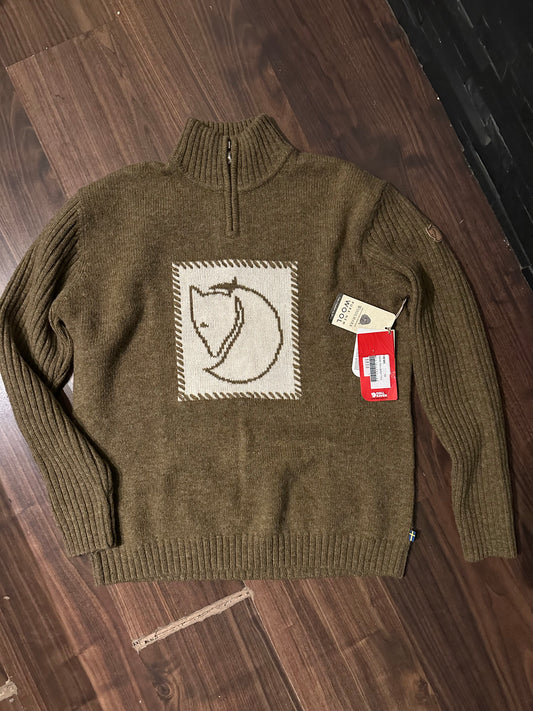 Strick Pullover Fjällräven pure Wolle (XL Damen) braun khaki