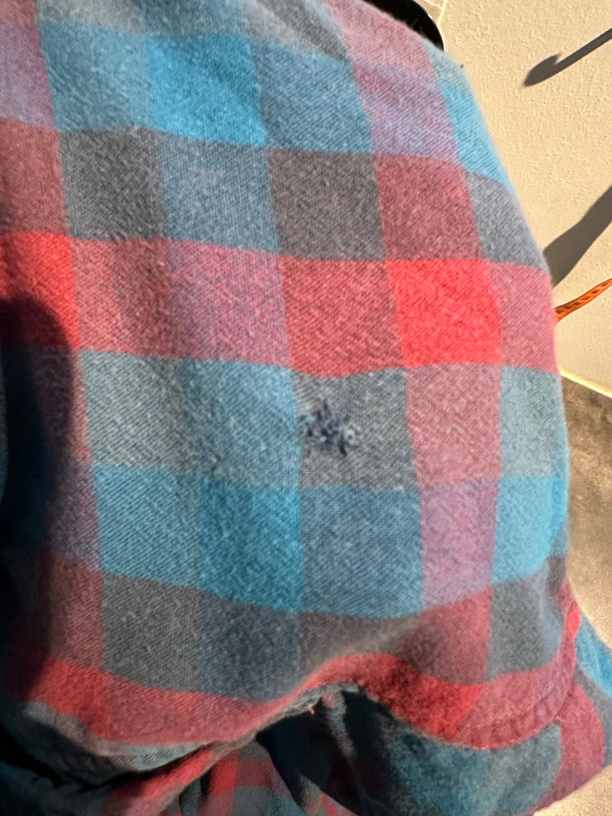 Patagonia Karo Hemd (XL Damen) Baumwolle Flannel blau