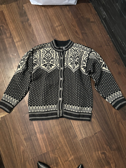 Strick Jacke Dale of Norway (M Herren oder L Damen) weiß-schwarz