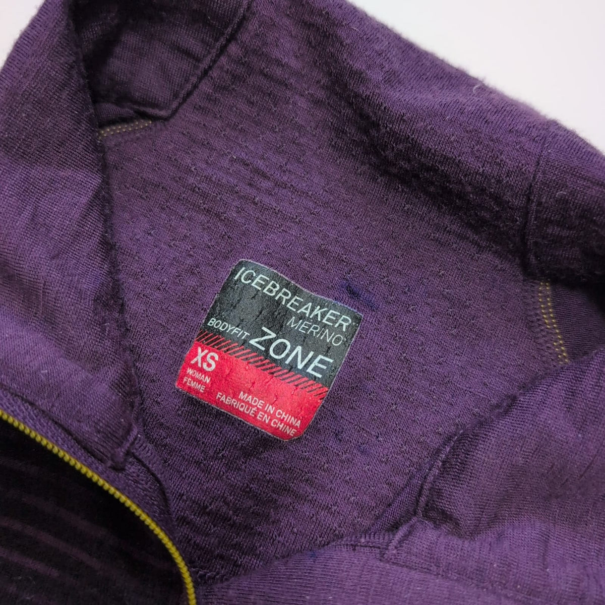 Longsleeve Icebreaker (XS Damen) Merino Neck Zip lila
