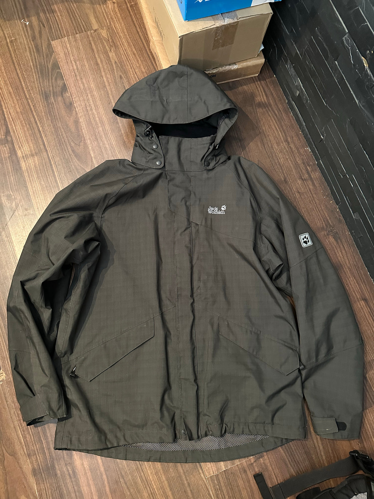 Regen Jacke Jack Wolfskin (XL Herren) schwarz