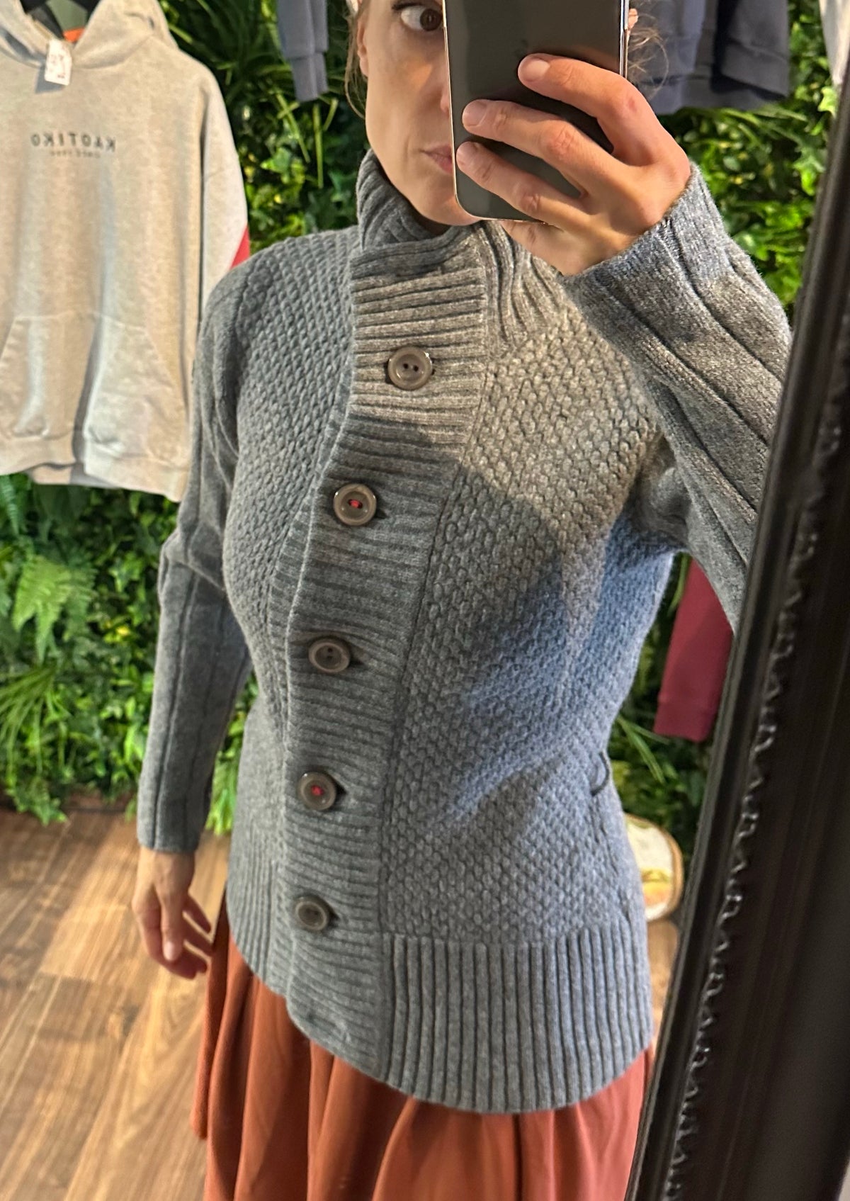 Strick Jacke Fjällräven pure Wolle (S Damen) grau