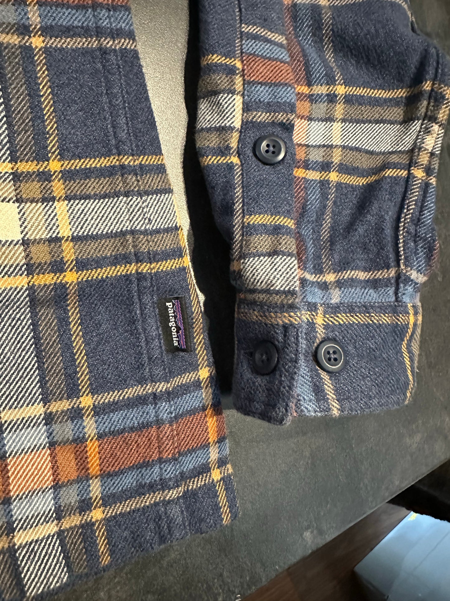 Patagonia Karo Hemd (S Herren) Baumwolle Flannel blau