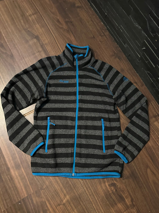 Jacke Bergans (M Herren) Zip schwarz grau gestreift