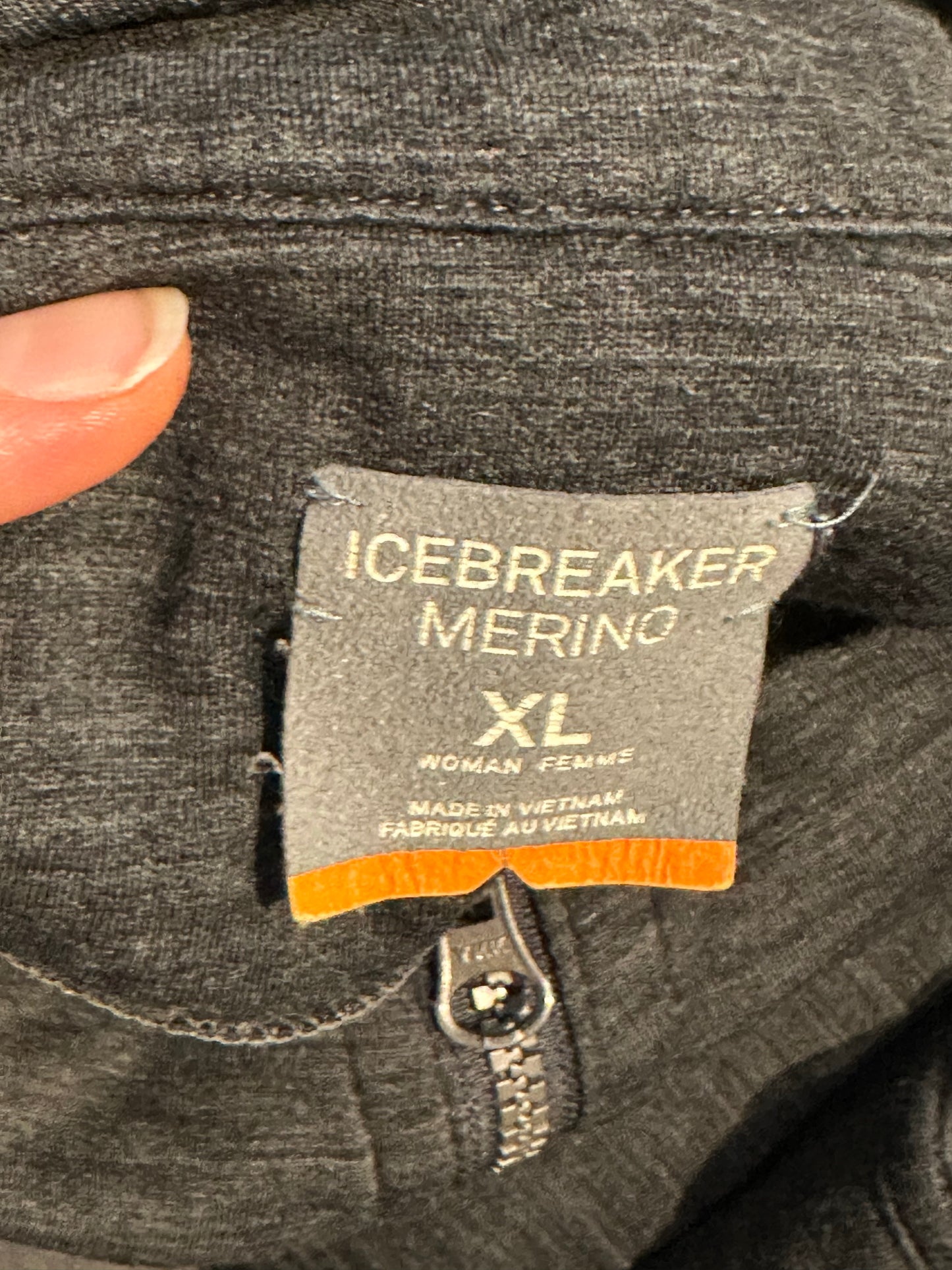Merino Zip Jacke von Icebreaker (XL Damen) dunkelgrau