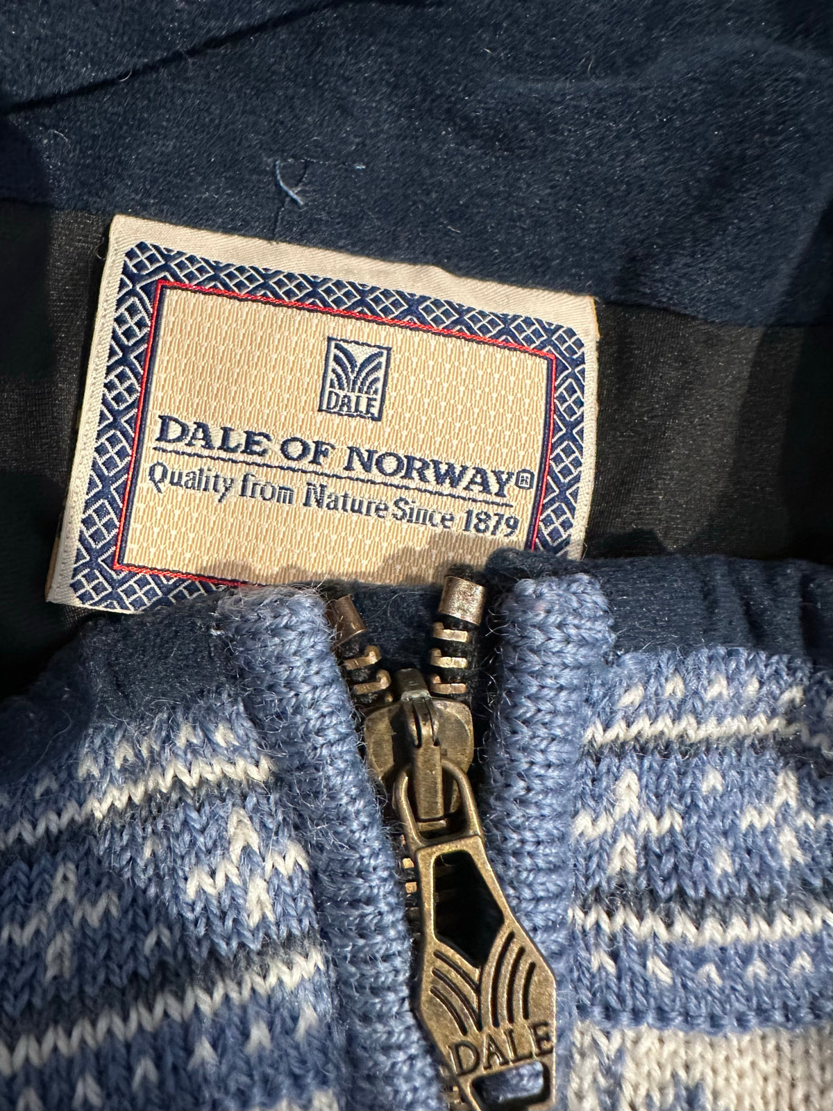 100% Wolle Dale of Norway Strickpullover (S Damen) weiß blau