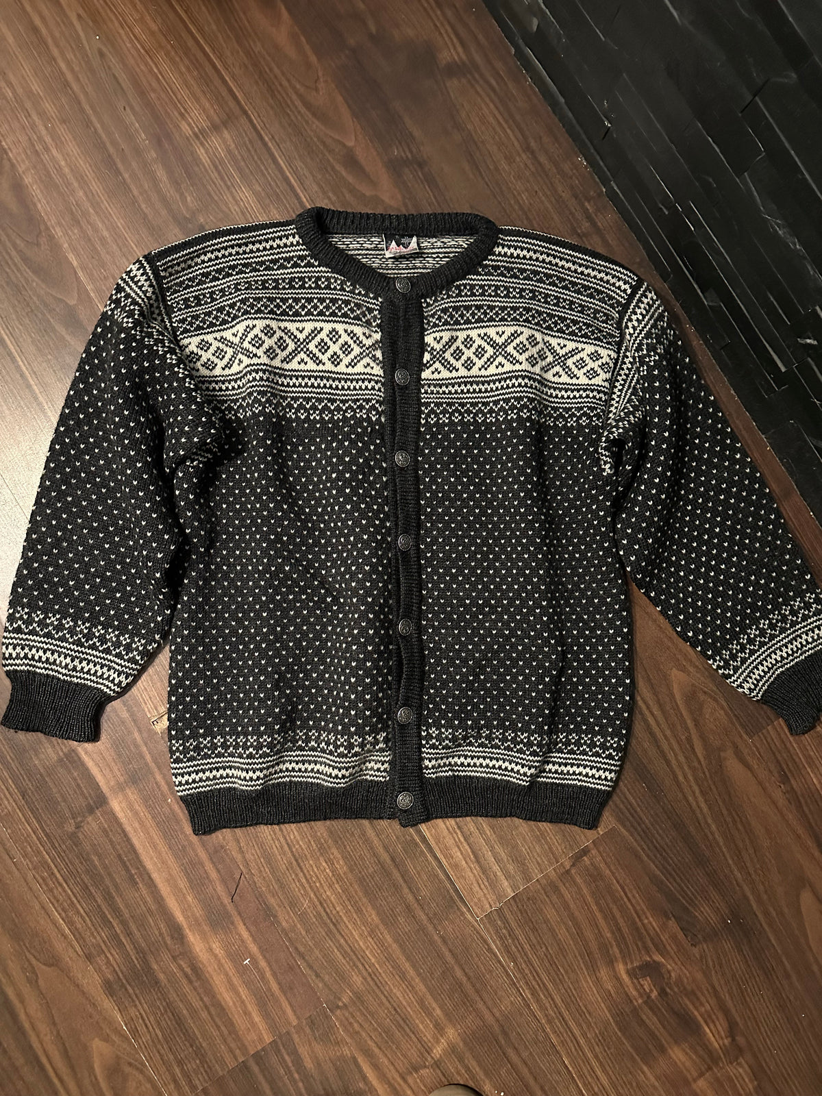 Strick Jacke Dale of Norway Wolle (XXL Herren) schwarz weiß
