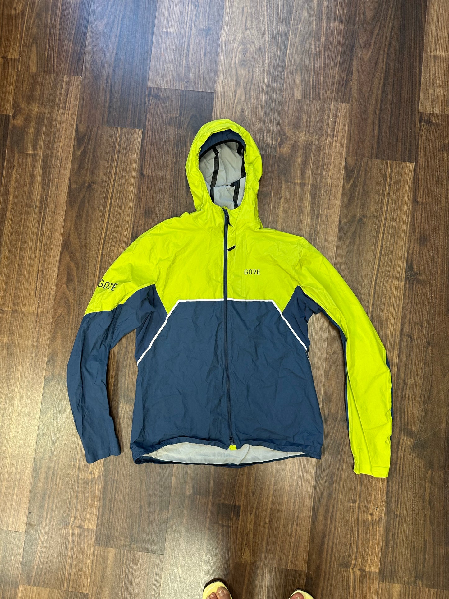 Regen Jacke Gore (XL Herren) Hybrid Goretex gelb dunkelblau