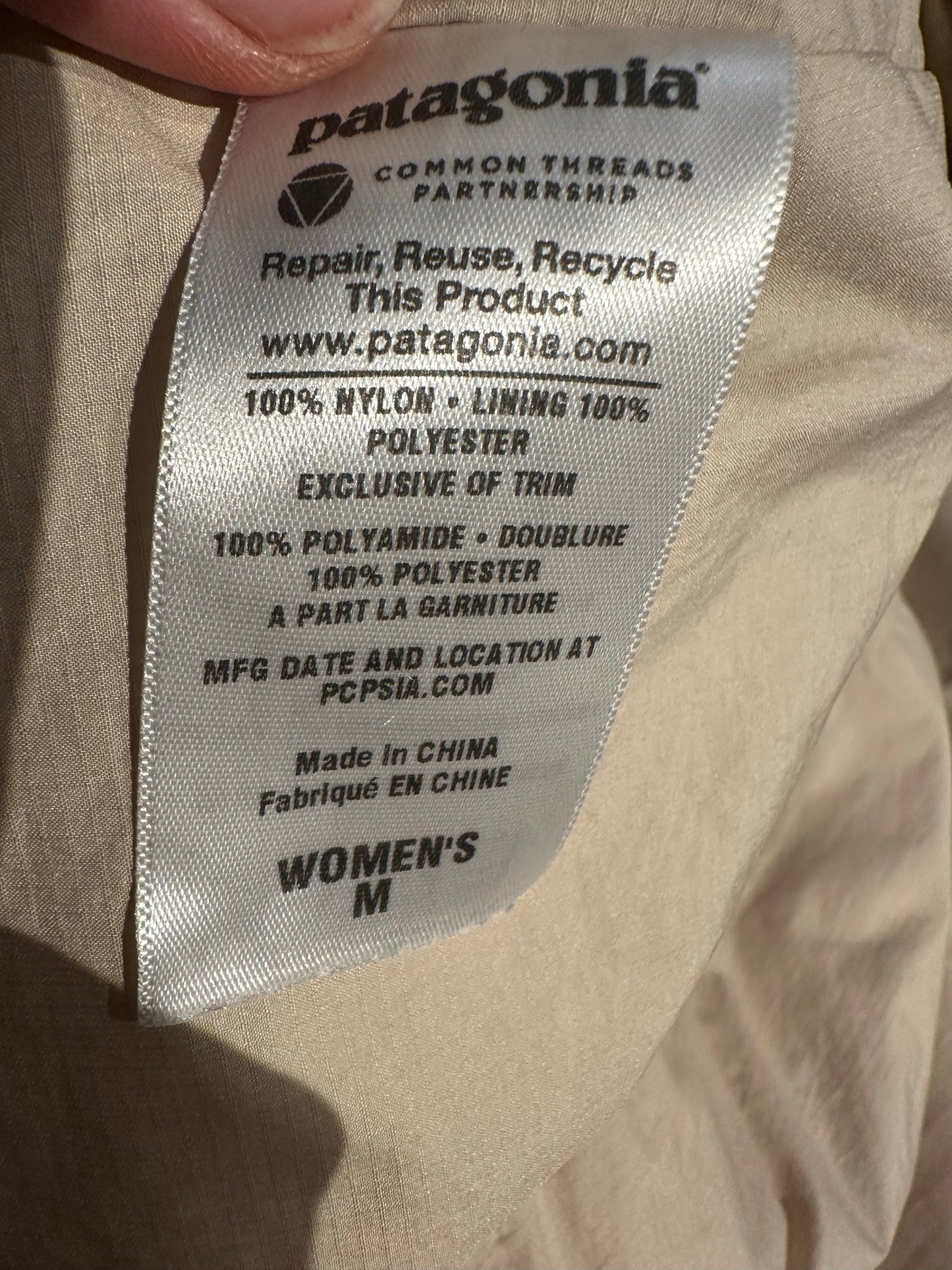Patagonia Mantel Torrent shell (S Herren) beige