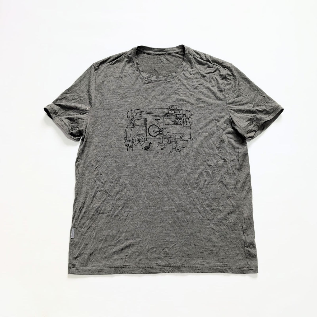 T-Shirt von Icebreaker Merino (L Herren) grau mit Print