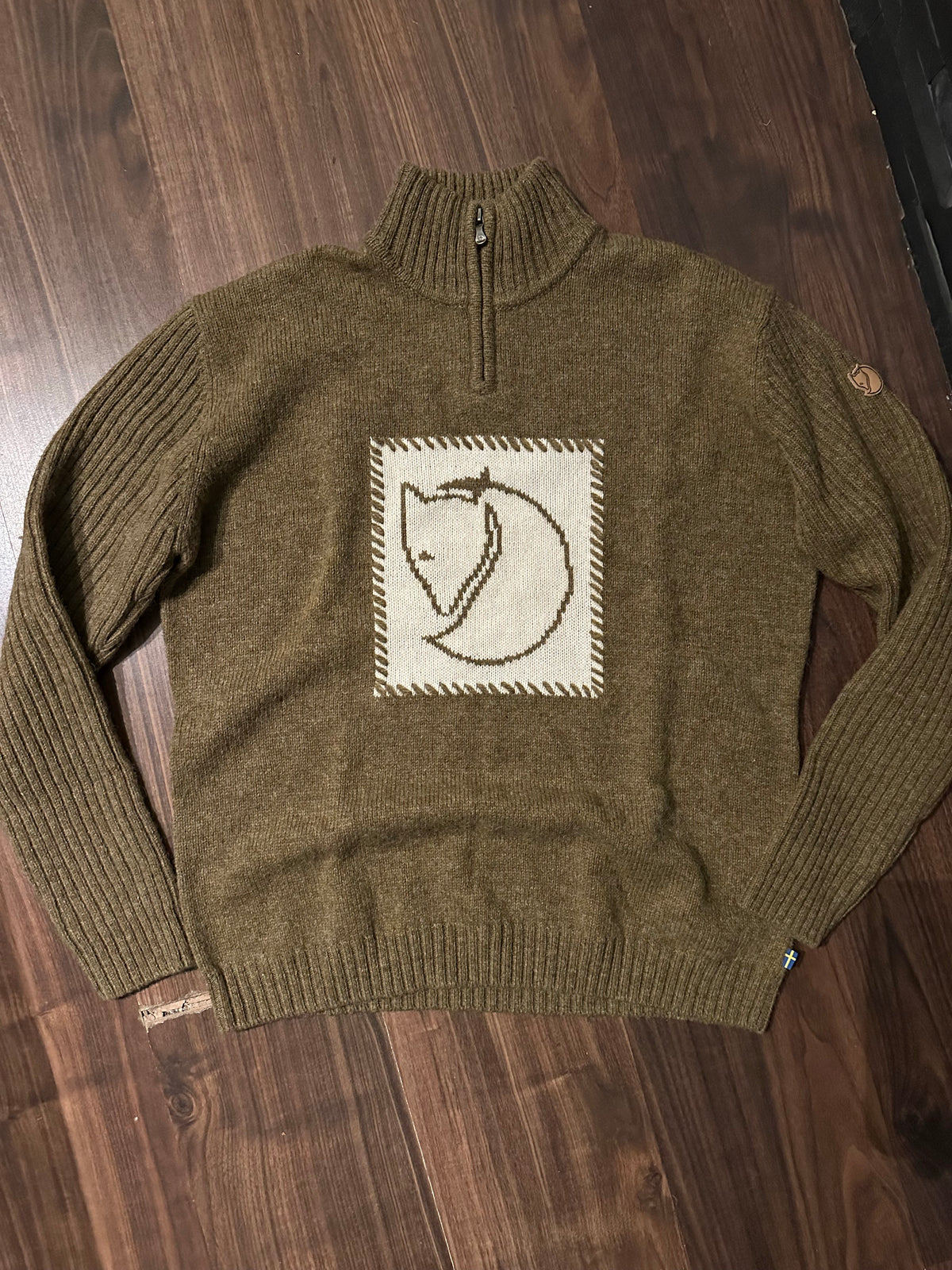 Strick Pullover Fjällräven pure Wolle (XL Damen) braun khaki