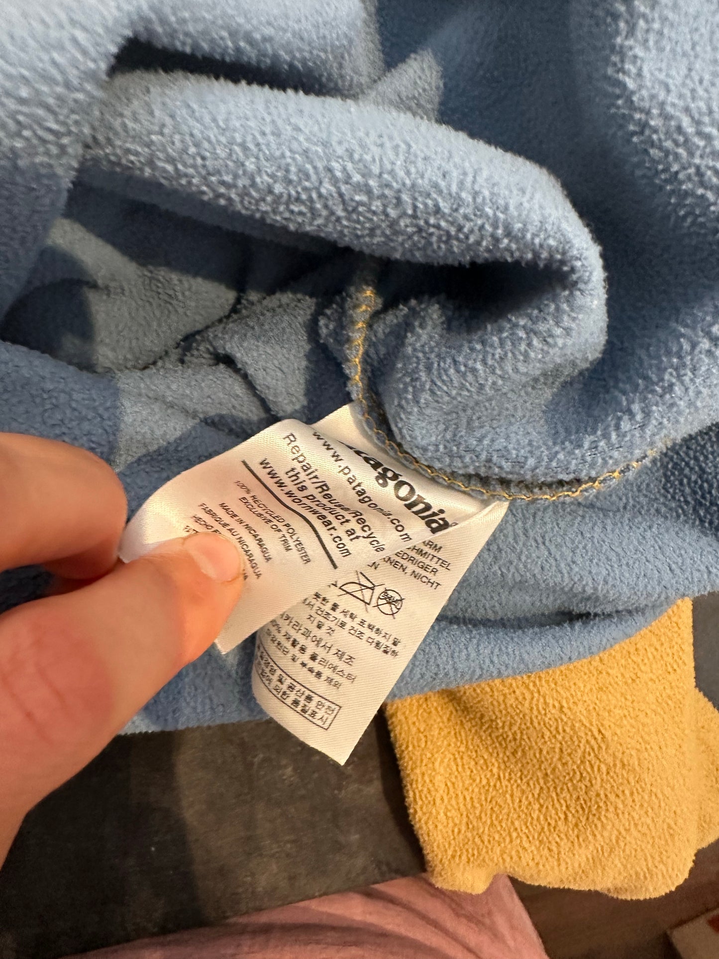 Patagonia Fleece Pullover (S Herren) Synchilla gelb marineblau