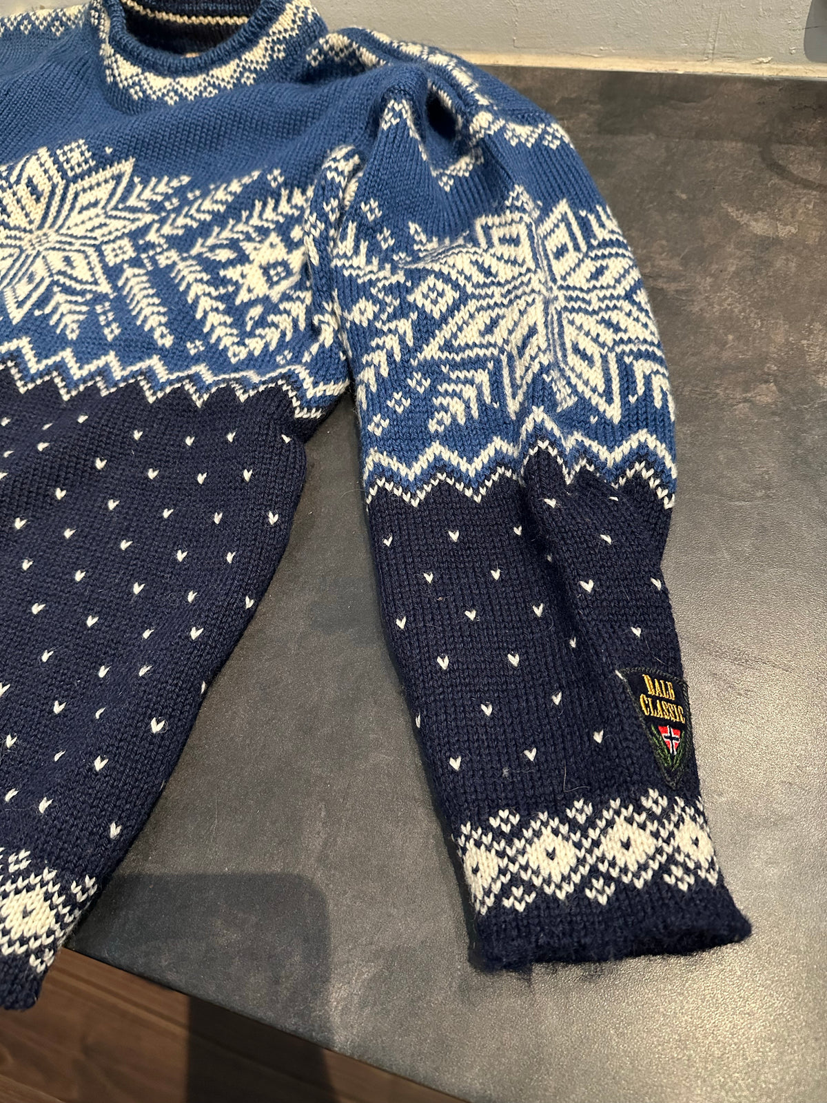Strick Pullover Dale of Norway (S Herren) Wolle blau
