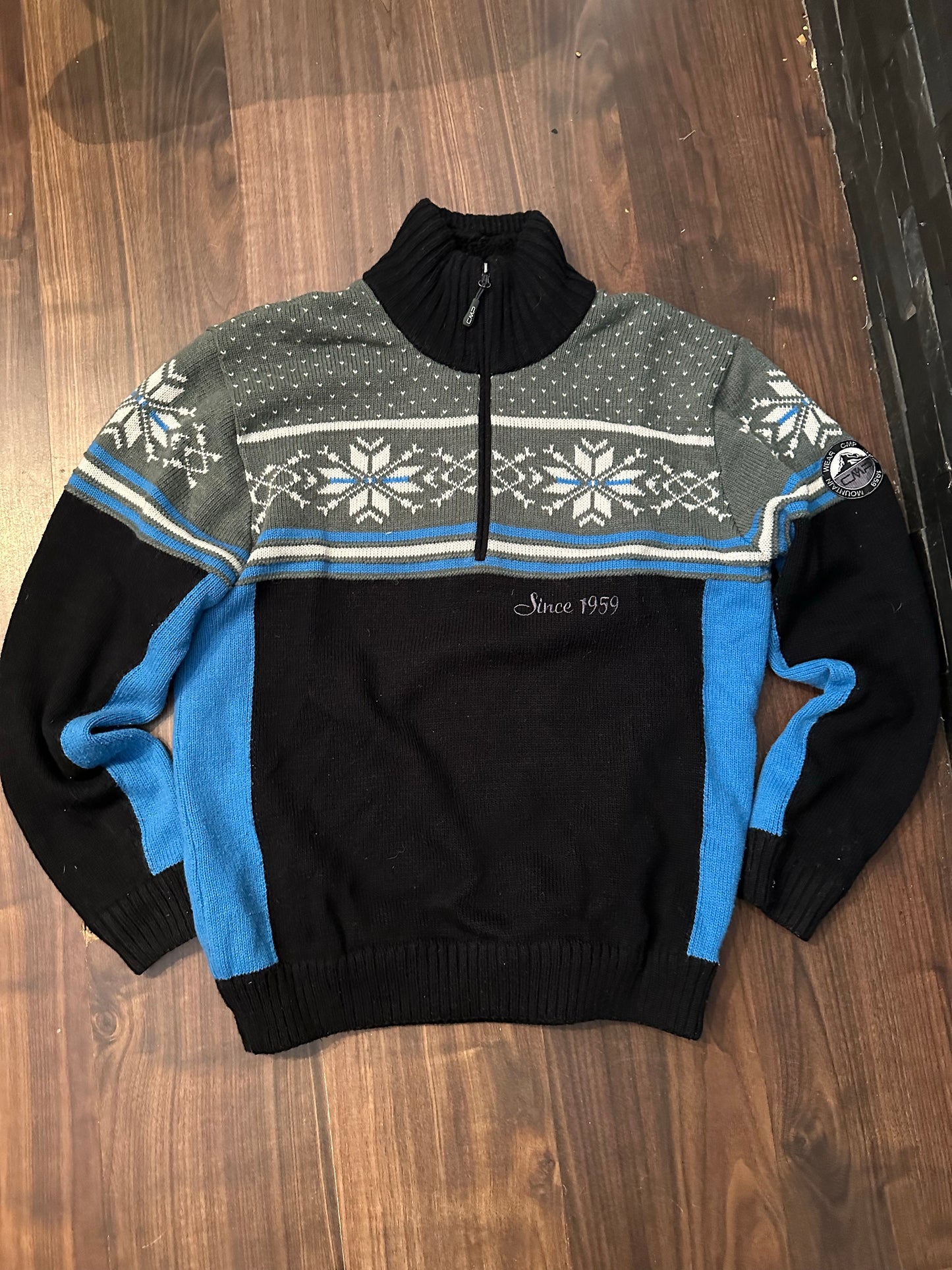Zweischicht Strick Pullover CMP (XL Herren) schwarz blau