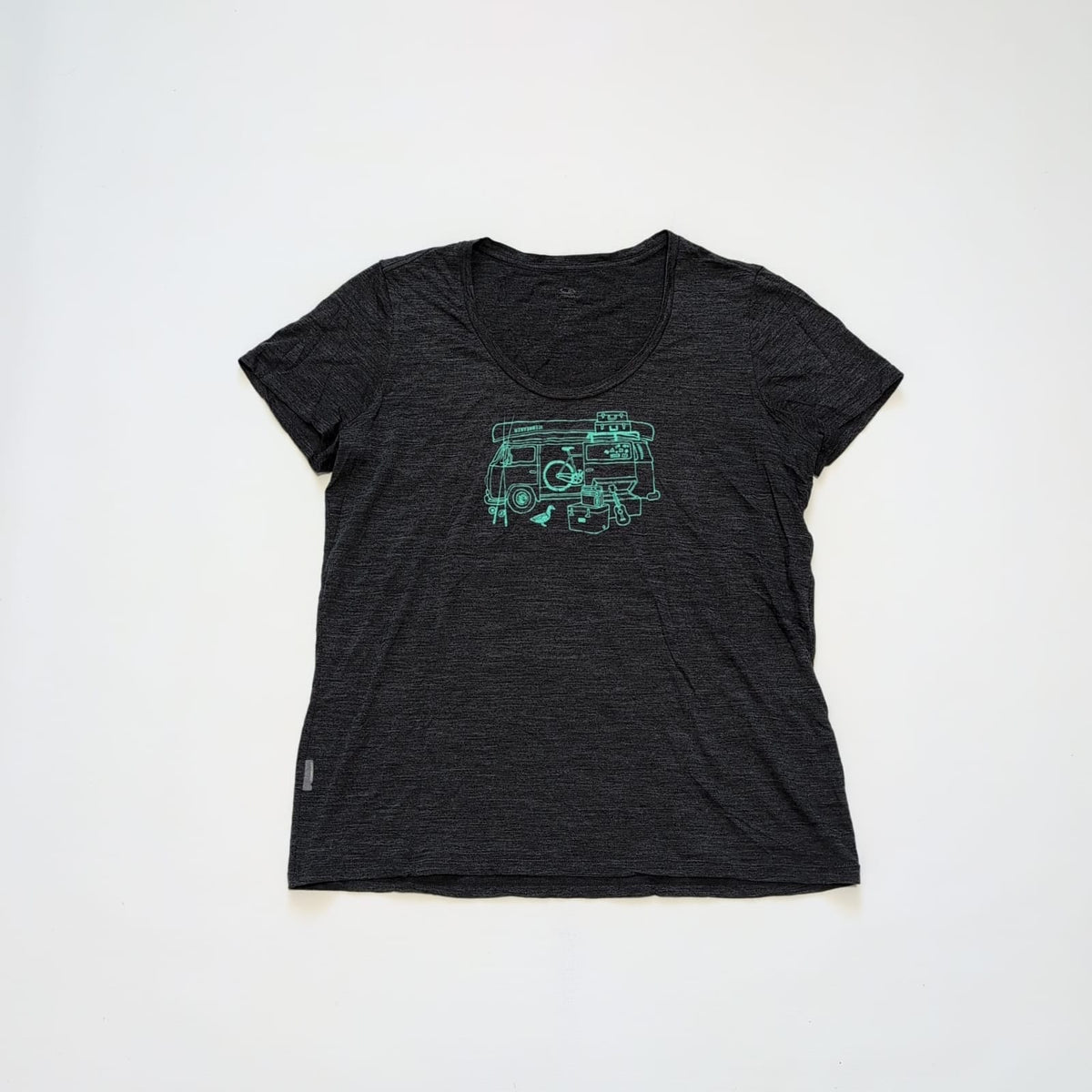 Merino T-Shirt von Icebreaker (Damen XL) schwarz print