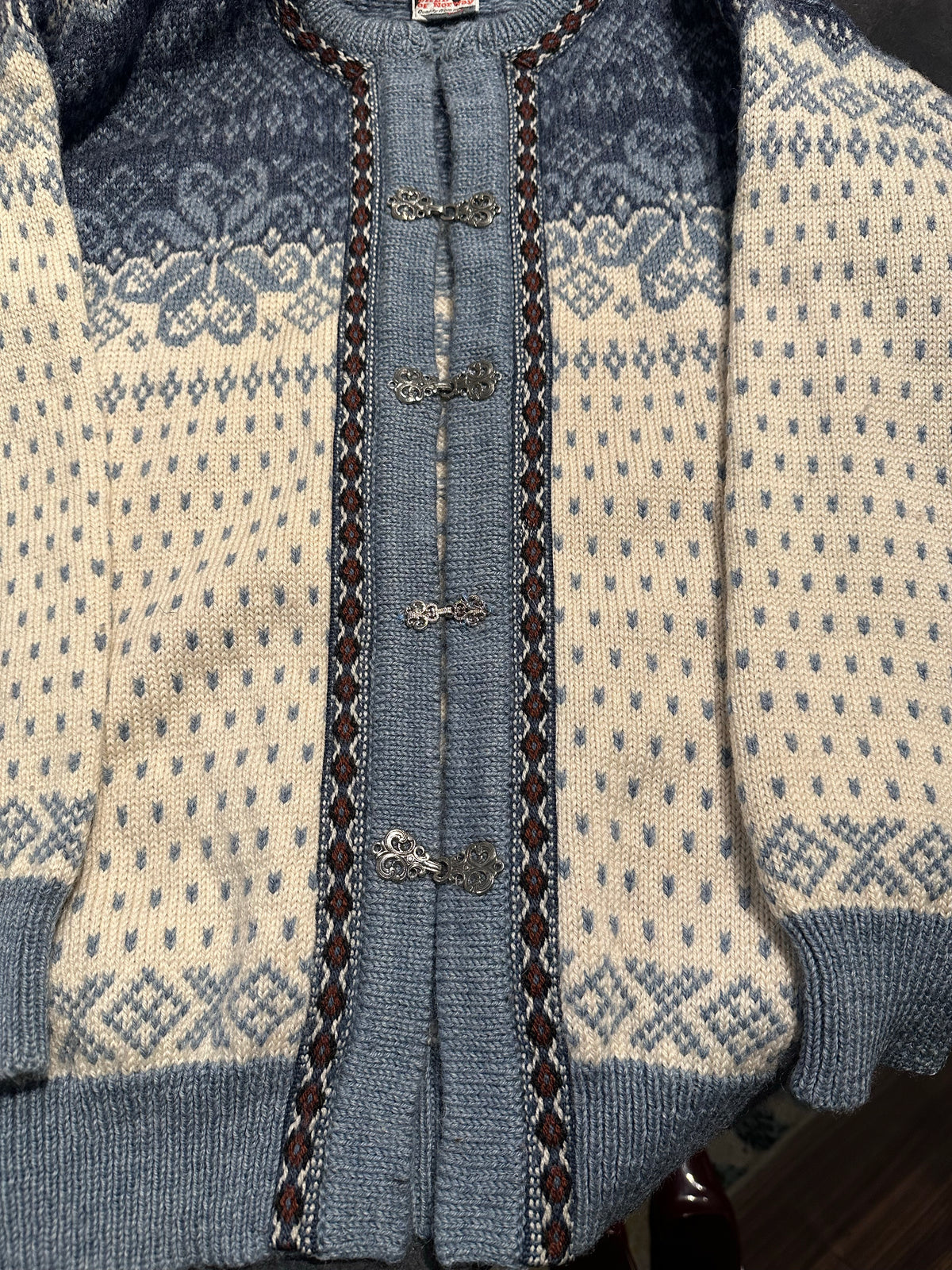 100% Wolle Dale of Norway Pullover (M Herren/L Damen) blau