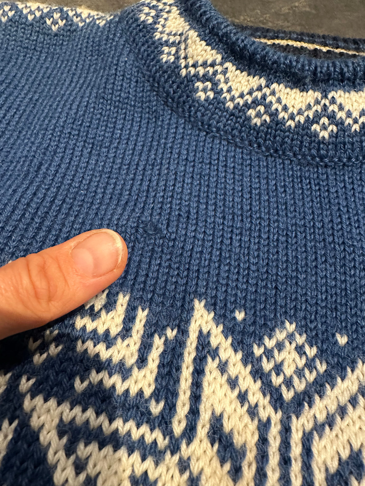 Strick Pullover Dale of Norway (S Herren) Wolle blau