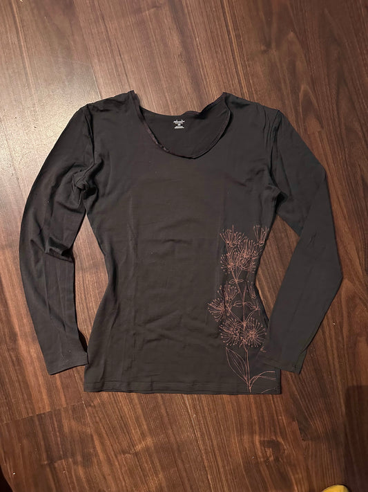 Merino Longsleeve Icebreaker (XS Damen) braun print