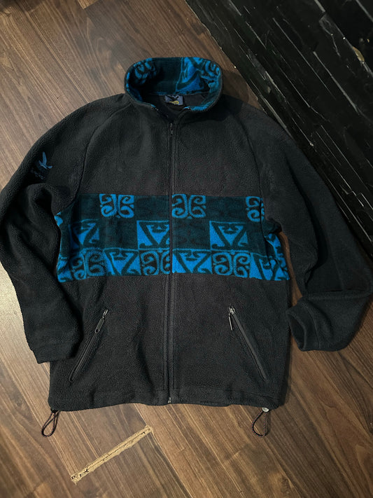 Vintage Fleece Pullover von Salewa (M-L Unisex) blau schwarz