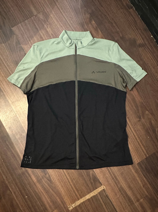 Radtrikot full zip (Damen XL) Vaude grün schwarz - wanderlich.com