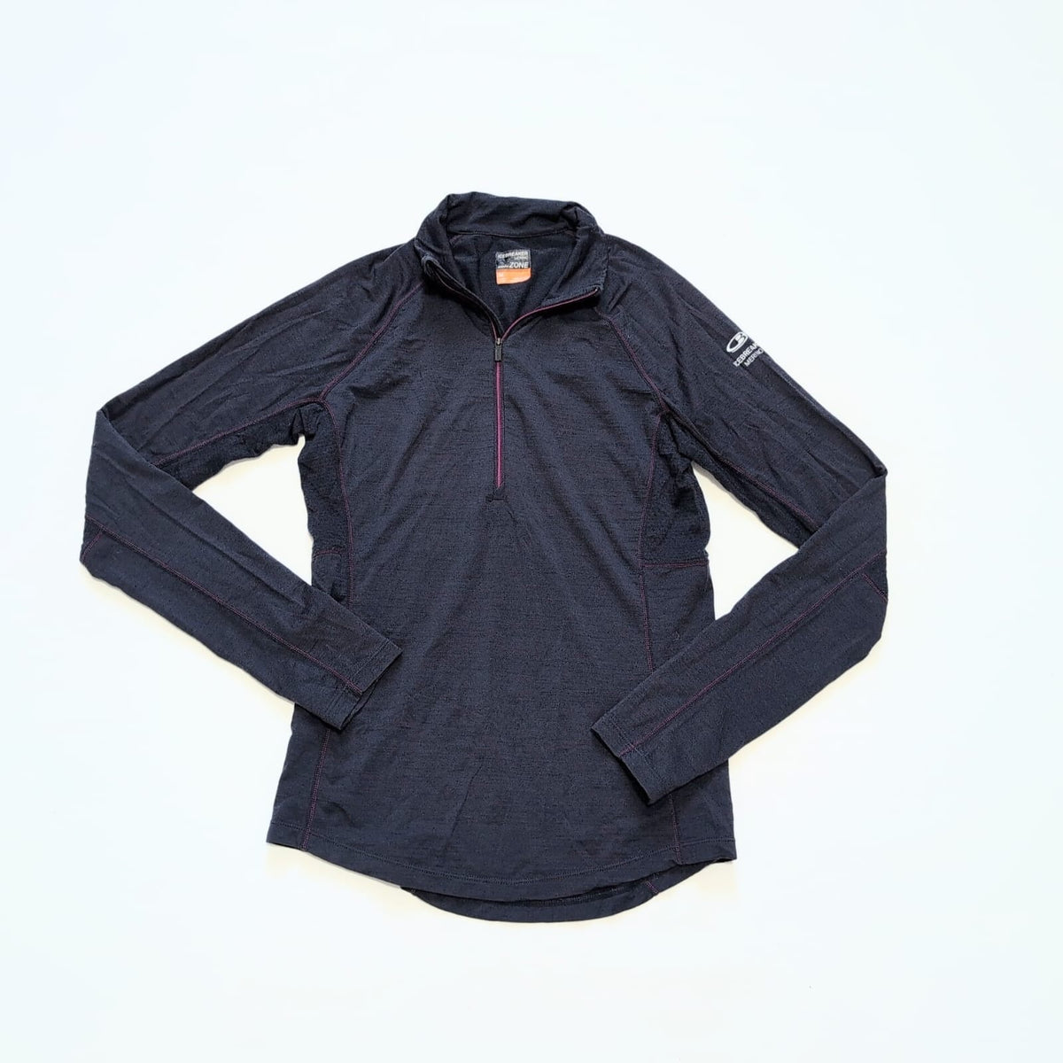 Longsleeve Icebreaker (M Damen) Merino Neck Zip marineblau