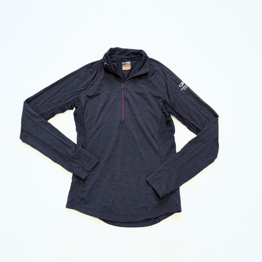 Longsleeve Icebreaker (M Damen) Merino Neck Zip marineblau