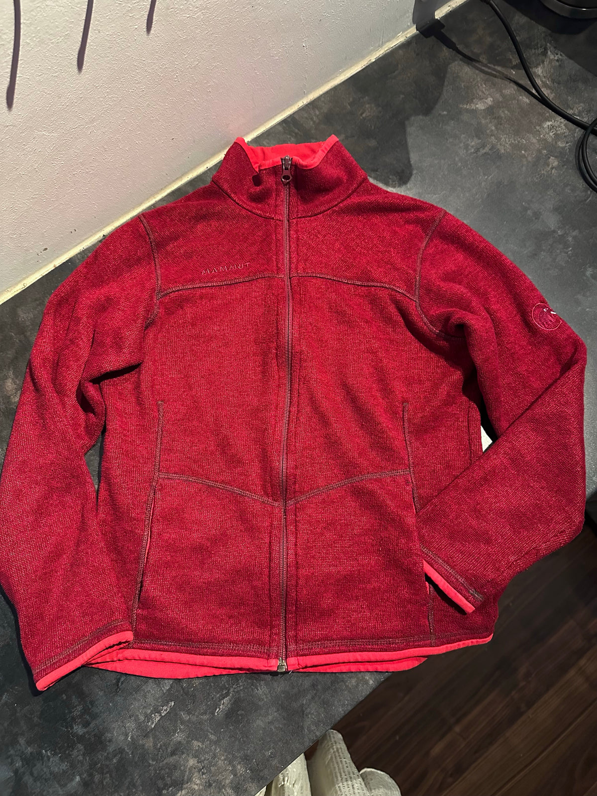 Strick Jacke Mammut (S Damen) Zipper Fleece rot