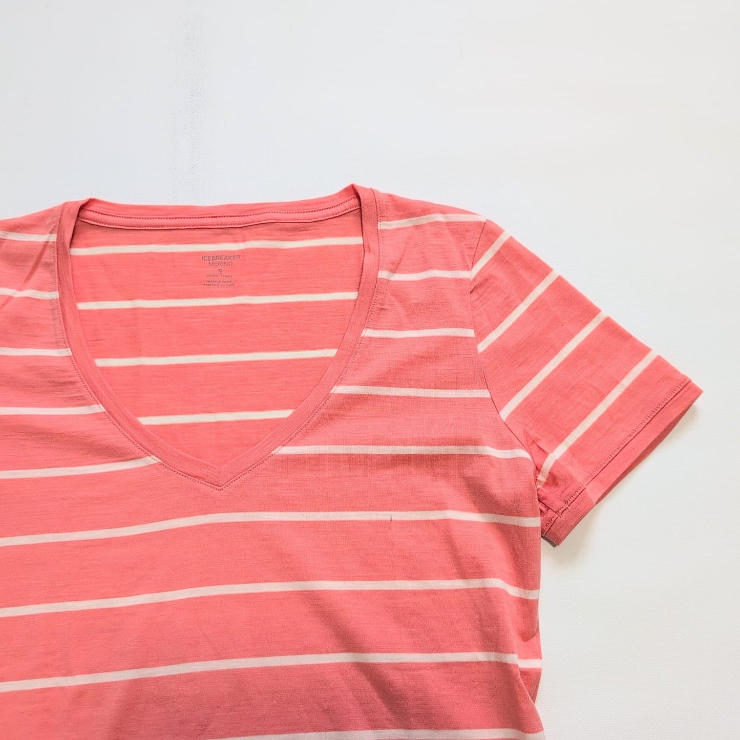 T-Shirt von Icebreaker Merino (S Damen) korralle streifen
