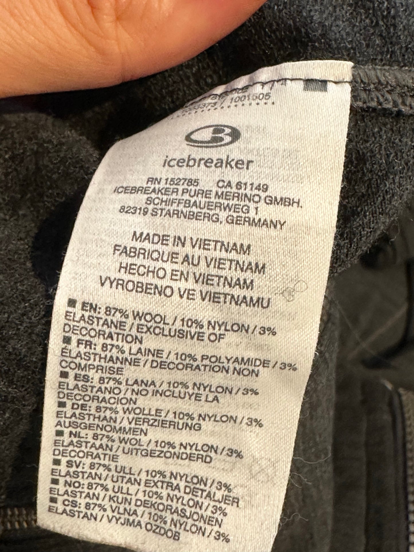 Merino Zip Jacke von Icebreaker (XL Damen) dunkelgrau